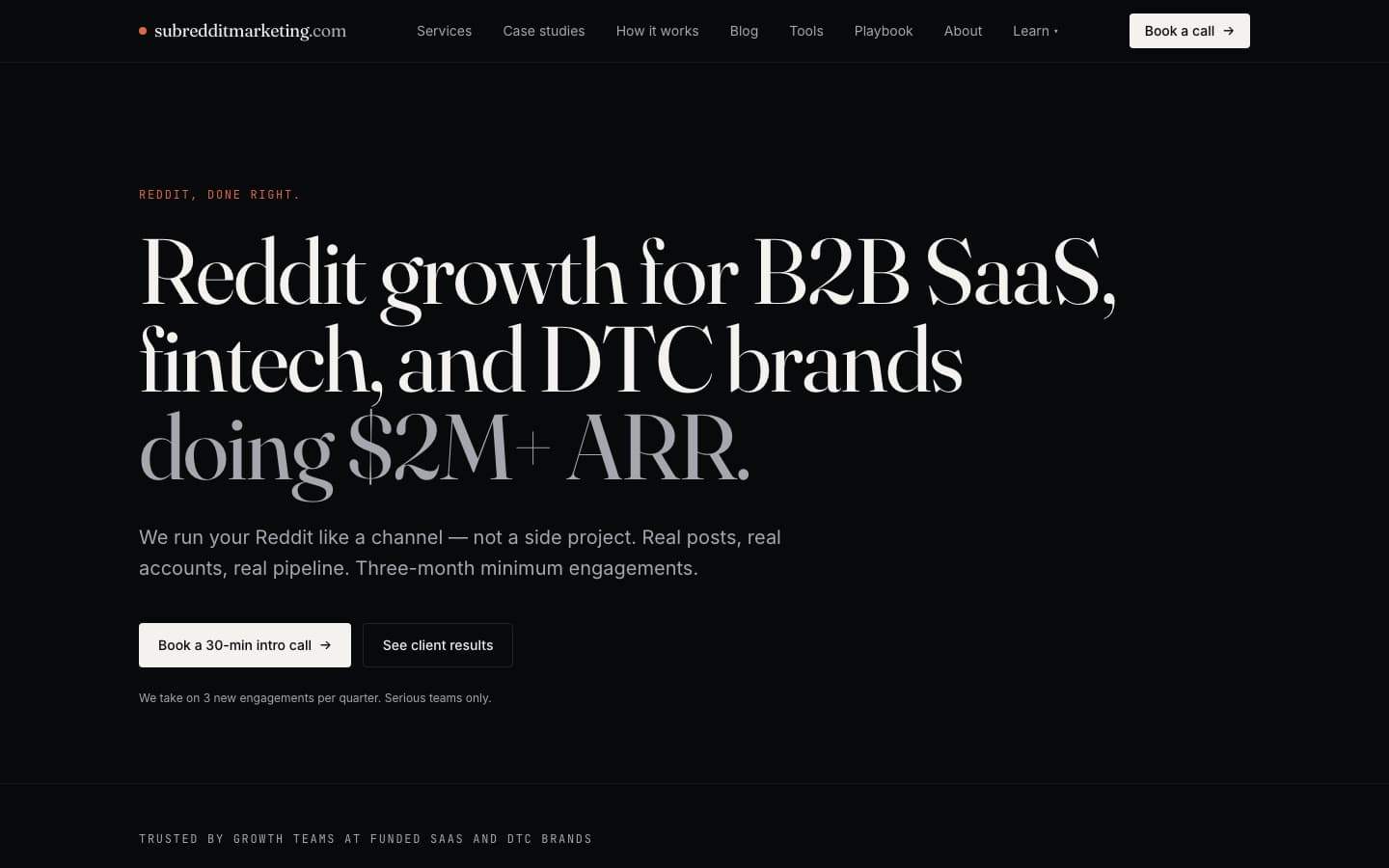 subredditmarketing.com homepage